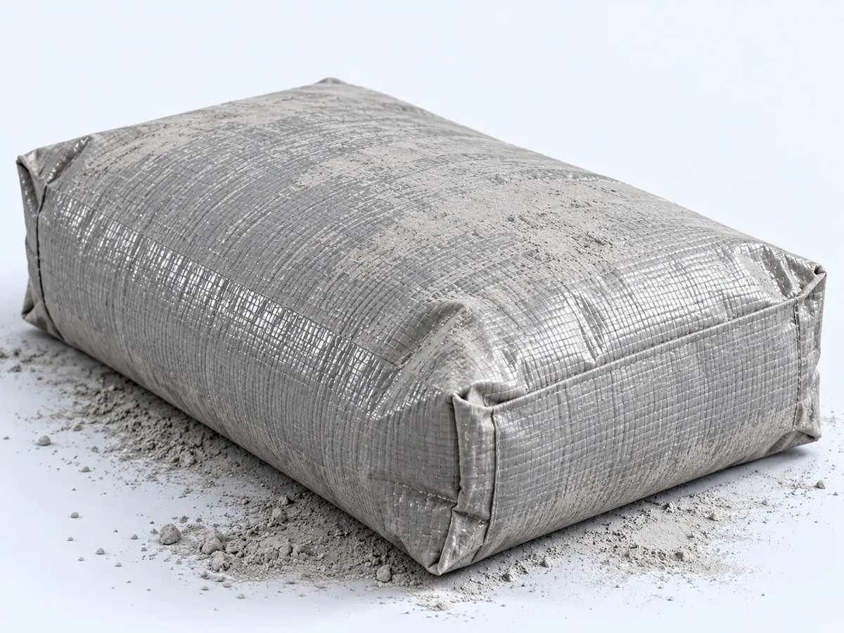 Grey laminated PP woven cement sack with block bottom