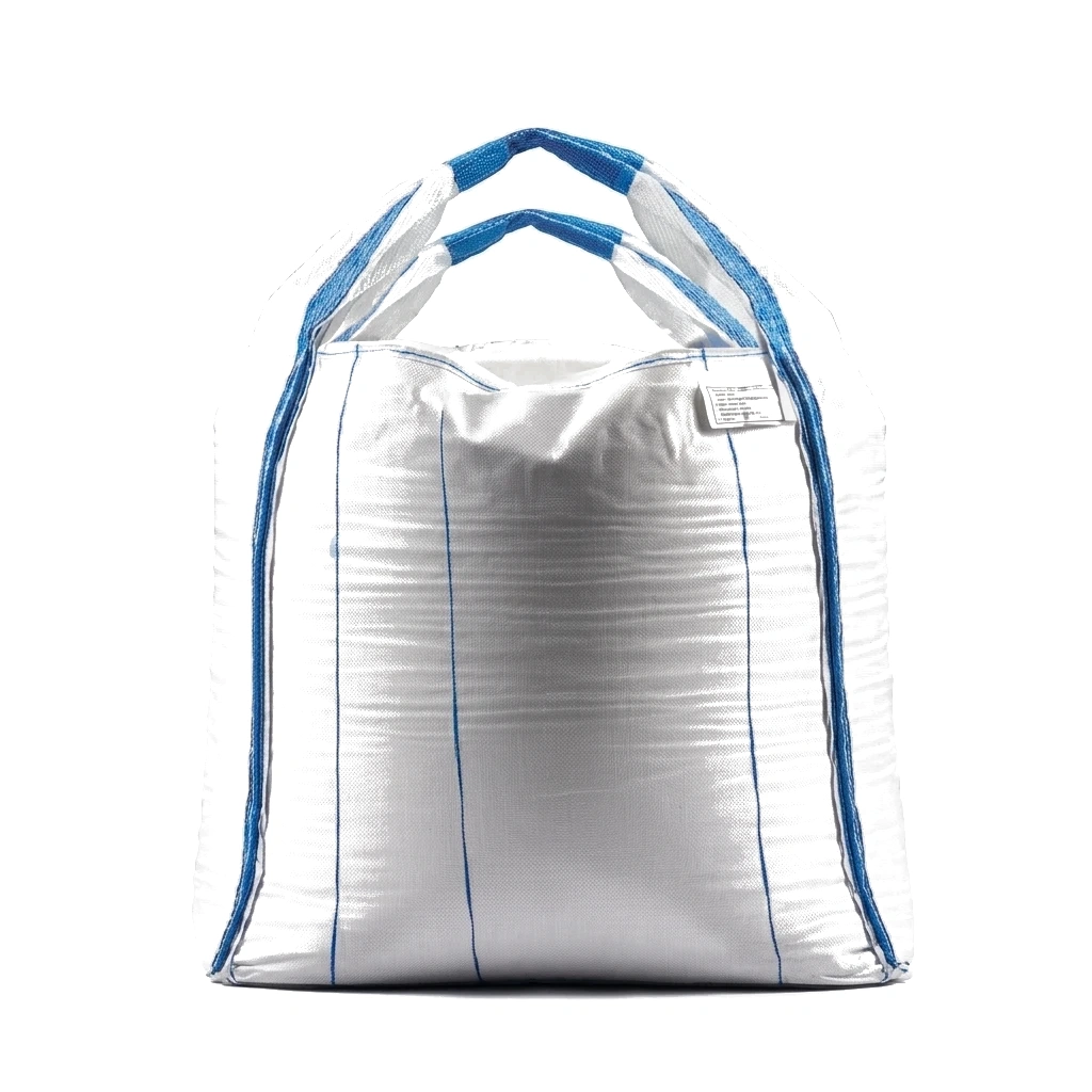 Double loop FIBC bag with two blue reinforced lifting handles