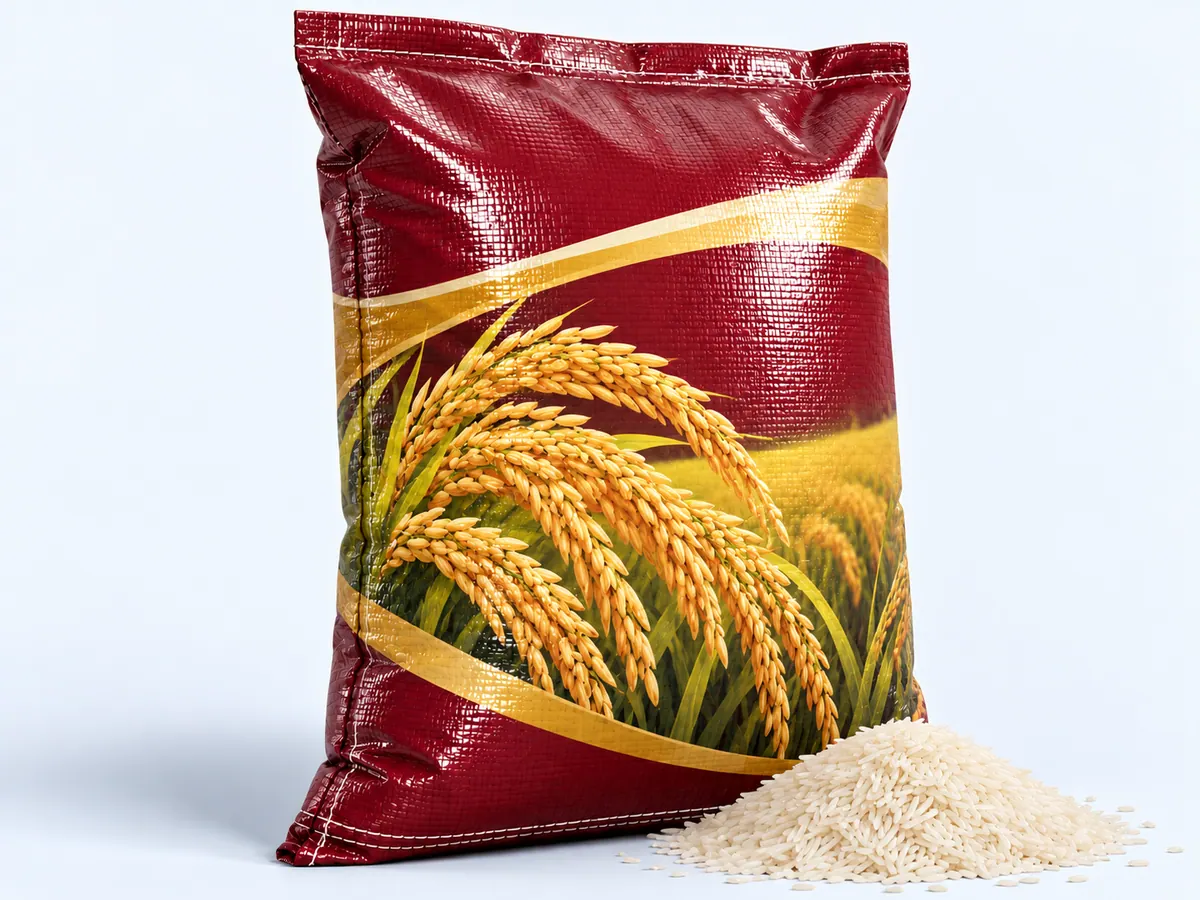 Printed BOPP rice bag with basmati rice